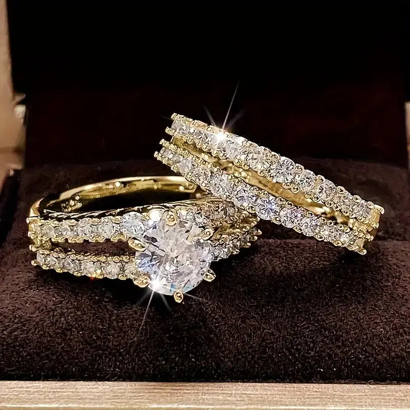 Set elegante de anillos Brillo Eterno