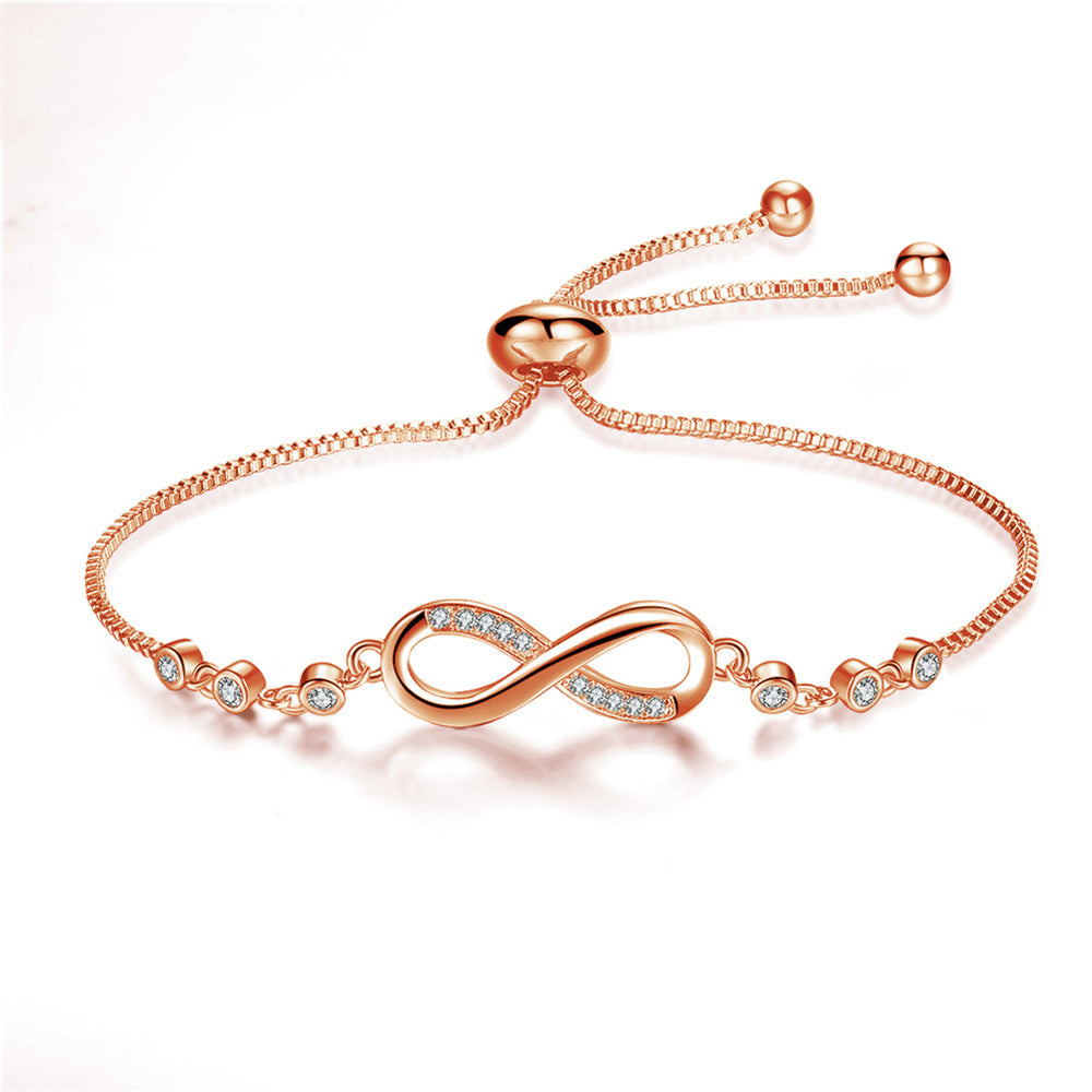 Bracciale regolabile in argento con simbolo dell’infinito