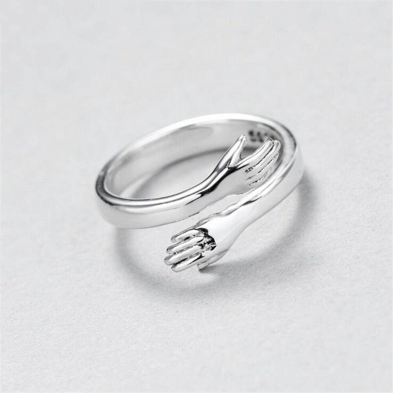 Silver Cuddle Ring with Customizable Fit