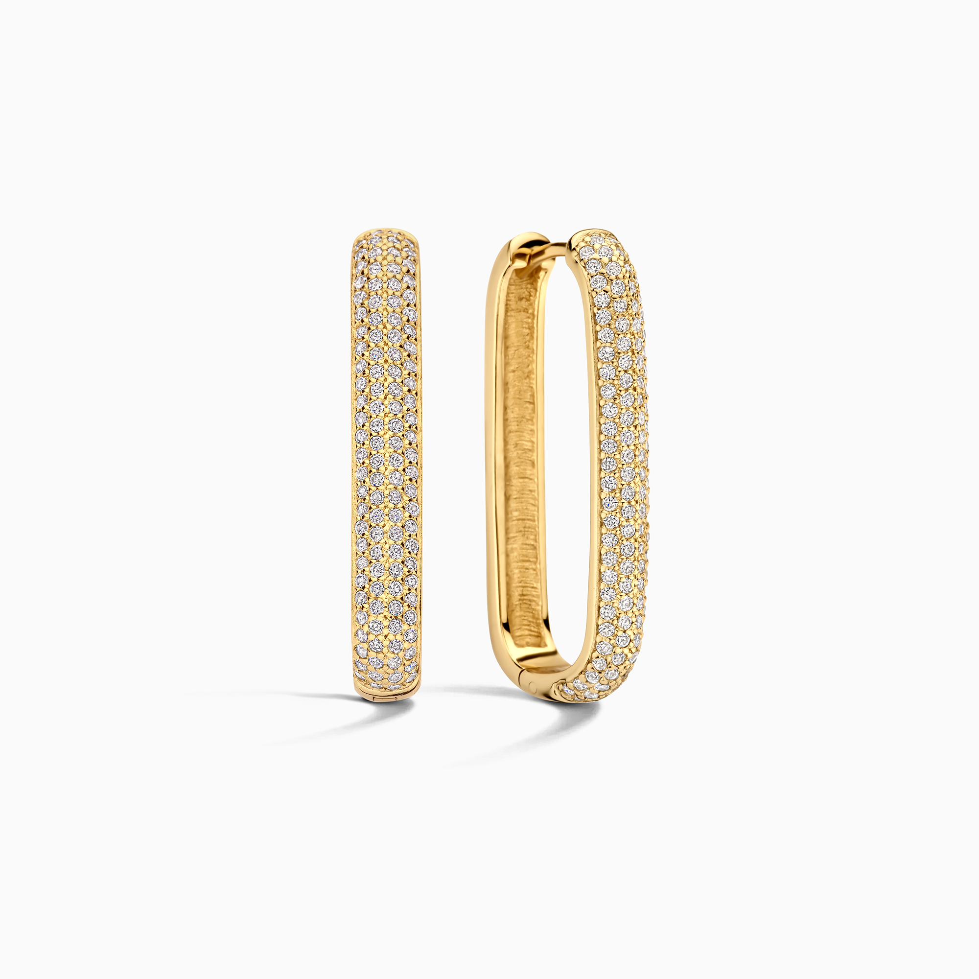 Large Icon Pavé Hoops | White Gold