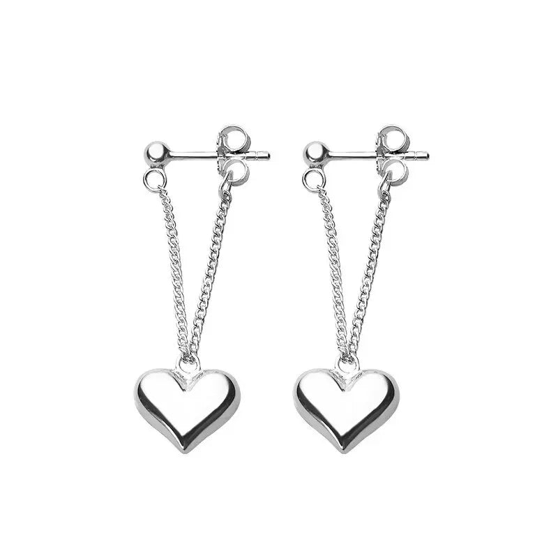Aretes de aro geométricos en forma de corazón de inspiración antigua
