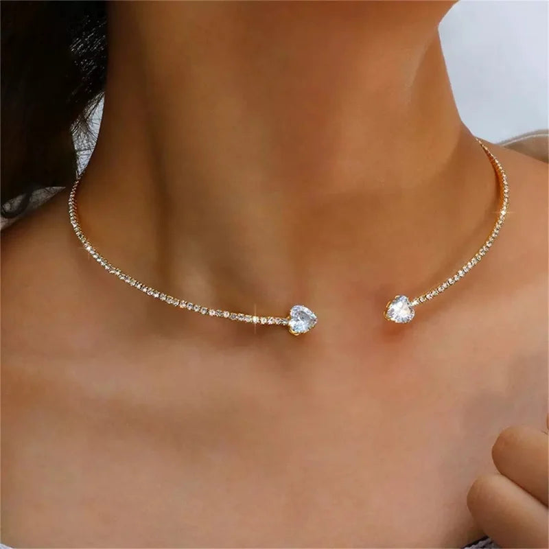Gargantilla con corazón de cristal