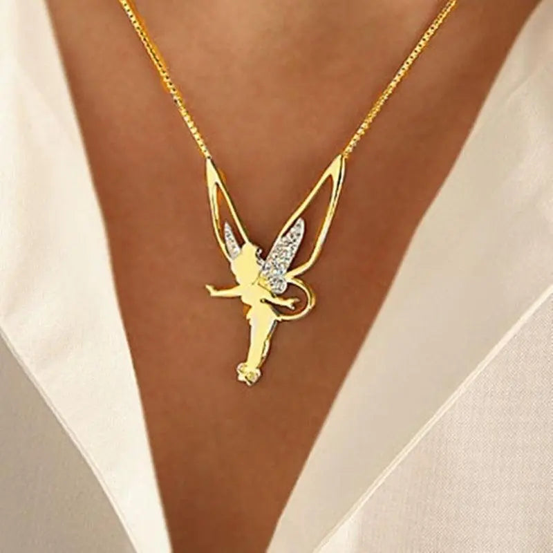 Collana con fata in oro e argento