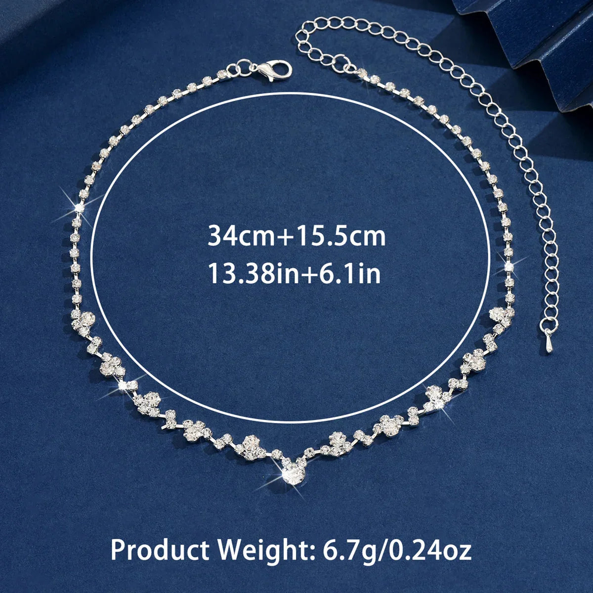 Collar elegante de novia con diamantes