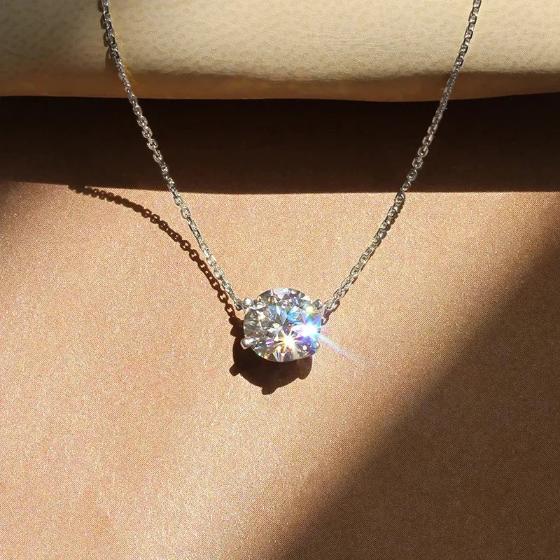 Collar solitario elegante con cristal