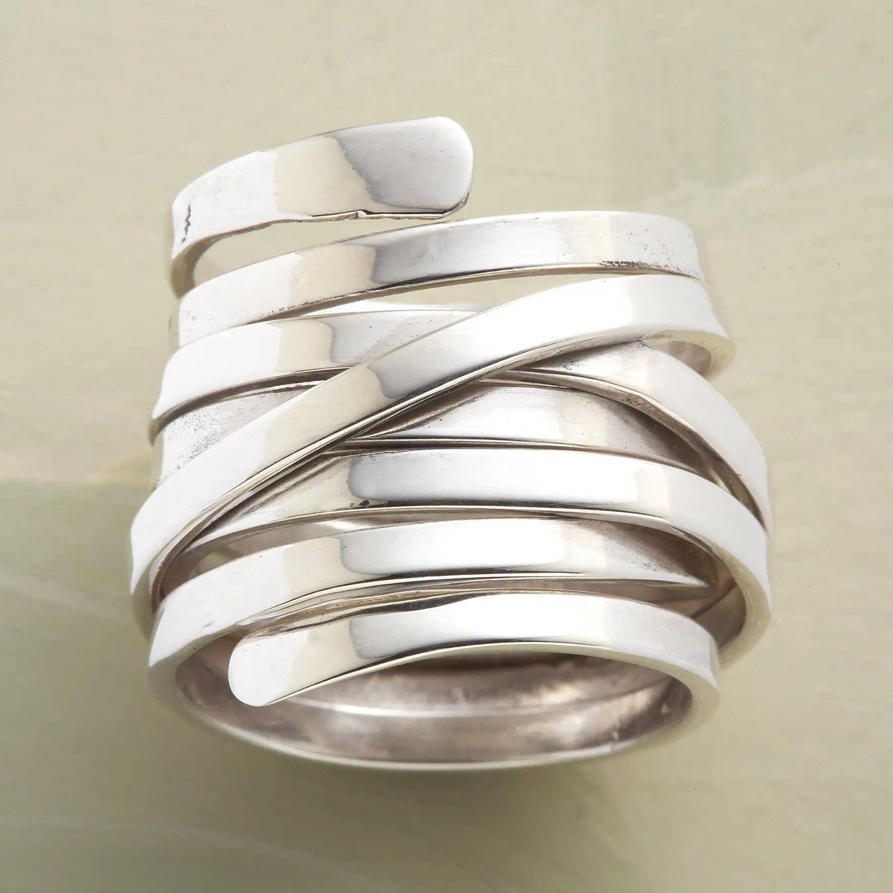 Bliss - Anillo vintage plateado de capa gruesa