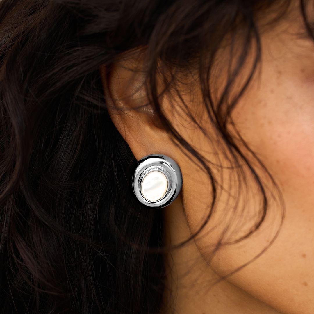 Giselle Pearl Earrings | White Gold