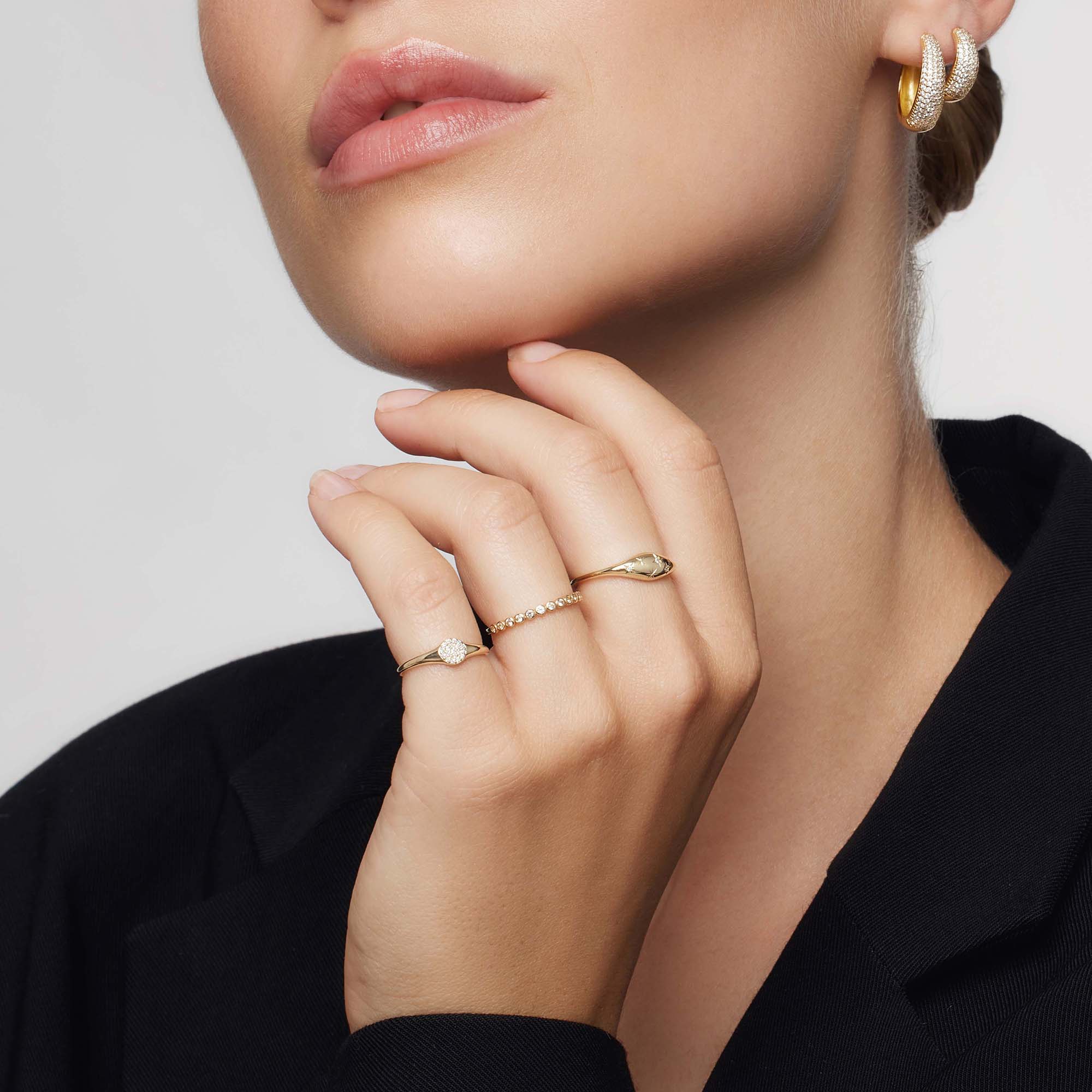 Diamond Dome Ring | Gold