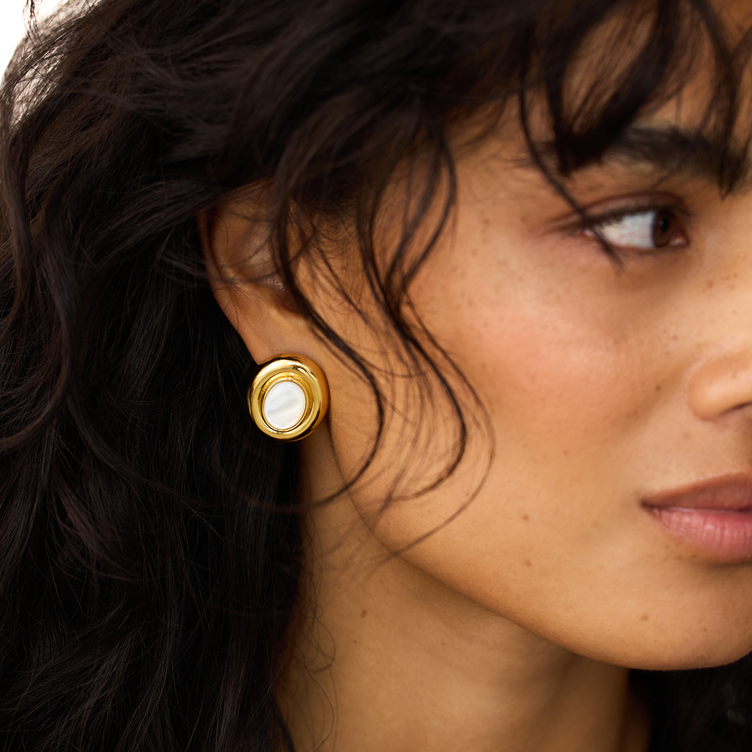 Giselle Pearl Earrings | Gold