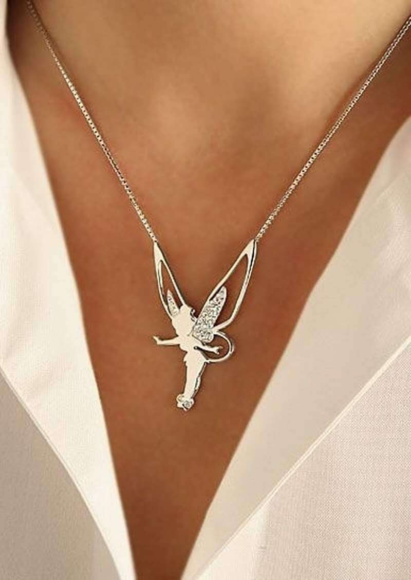 Collar dorado con dije de hada