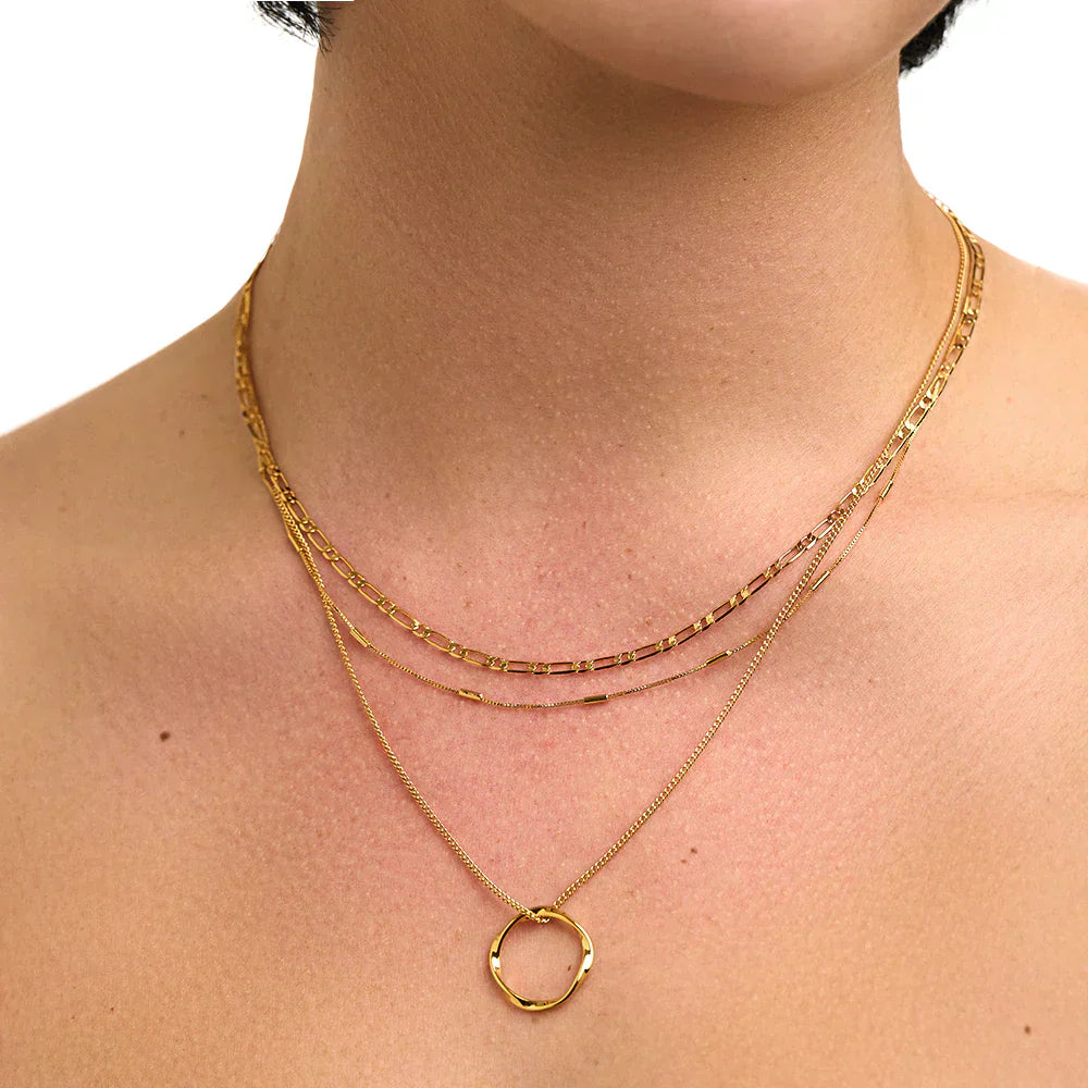 Collana a tre fili con cerchio aperto | Oro