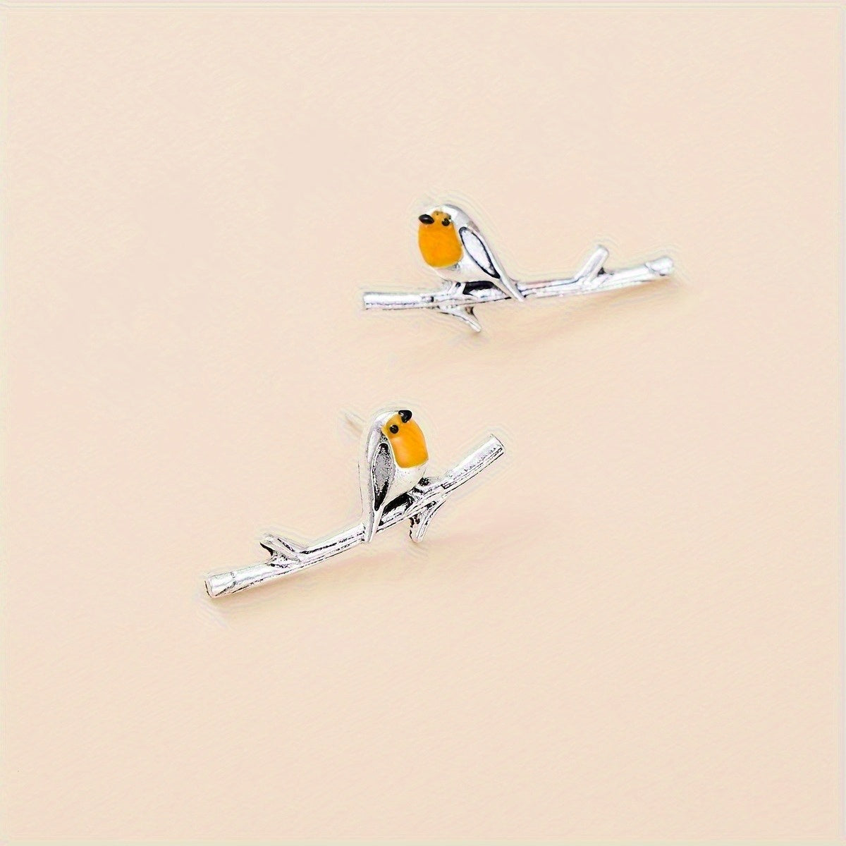Aretes de pájaro estilo caricatura