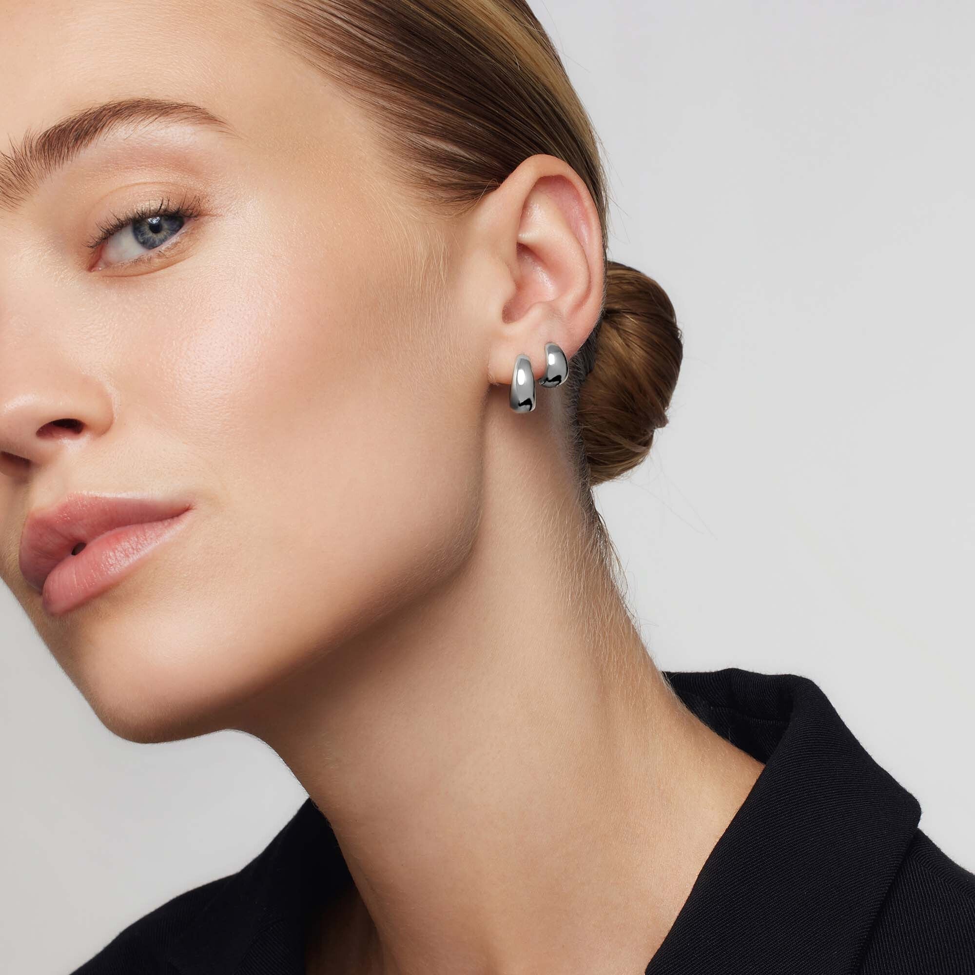 Rue Hoops | White Gold