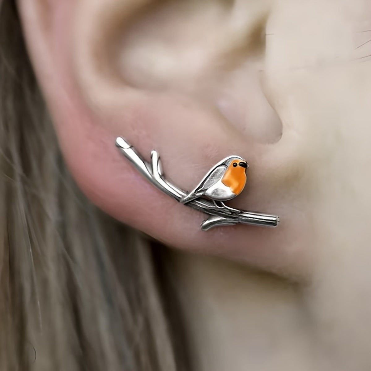 Aretes de pájaro estilo caricatura