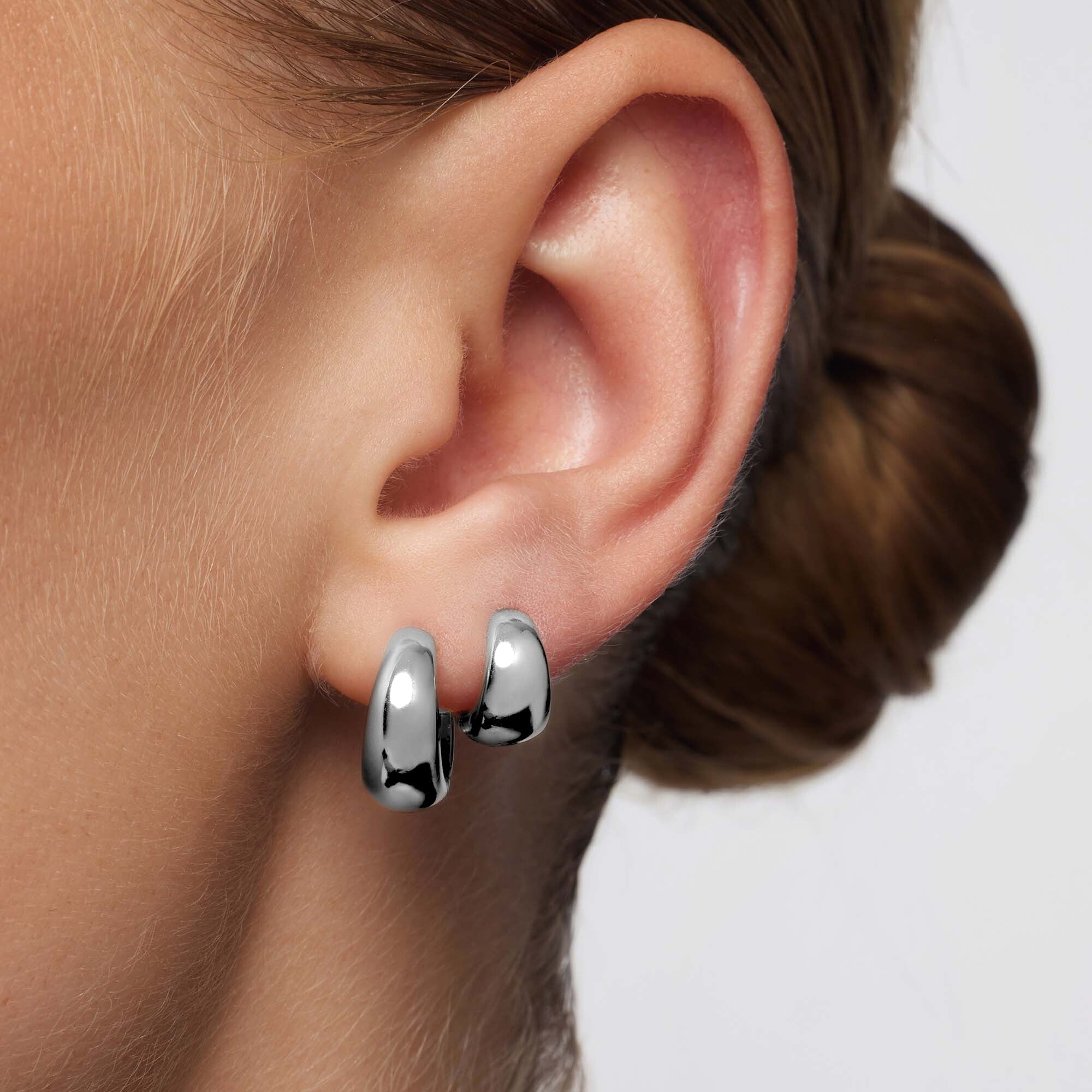 Rue Mini Hoops | White Gold