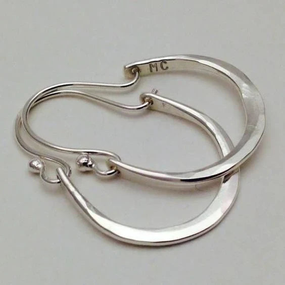 Lunar Halo Hoop Earrings | White Gold