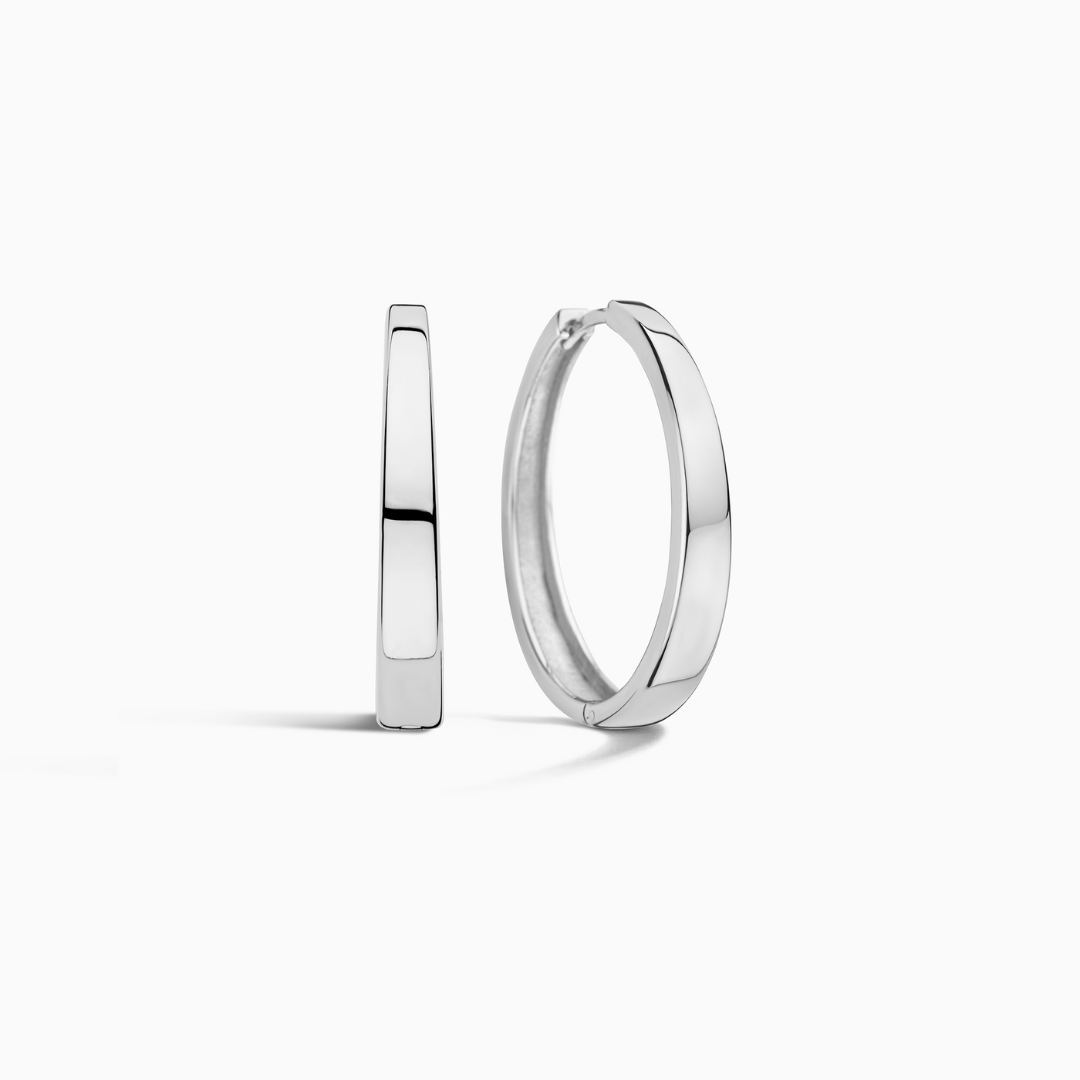 Gia Statement Hoops | White Gold