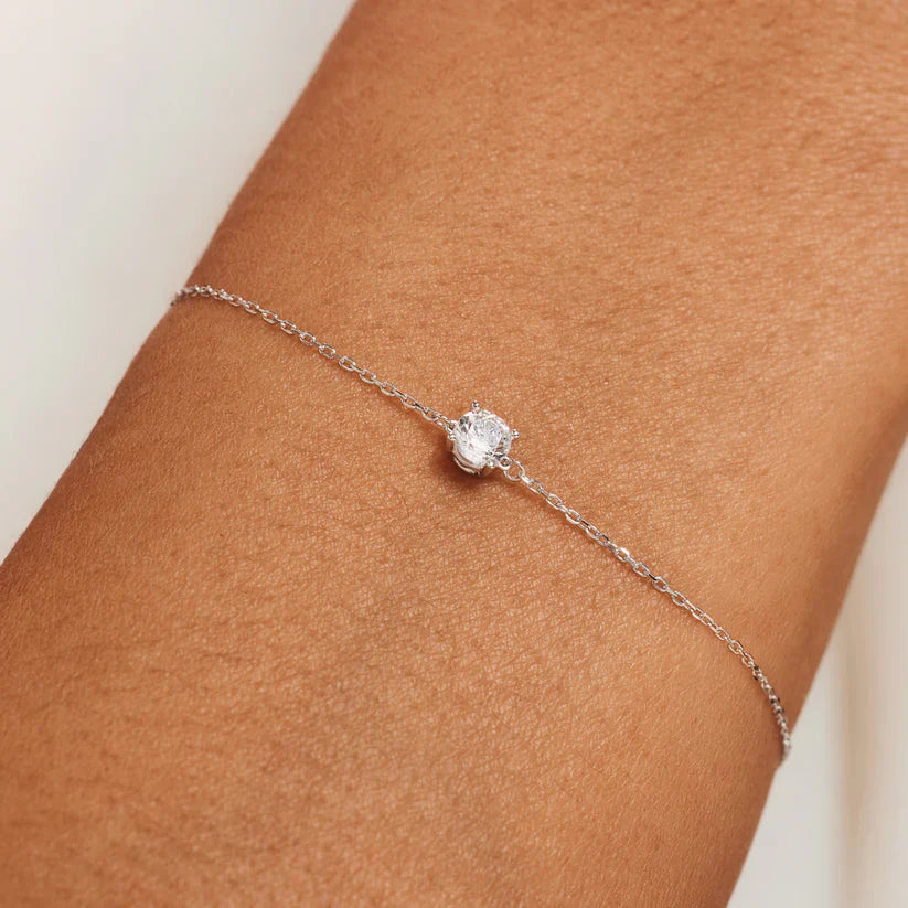 Cléa Moissanite Stone Bracelet | White Gold